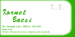 kornel bacsi business card