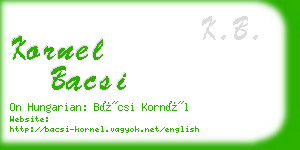 kornel bacsi business card